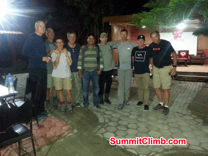 Everest Glacier Team members at Kathmandu resturant.