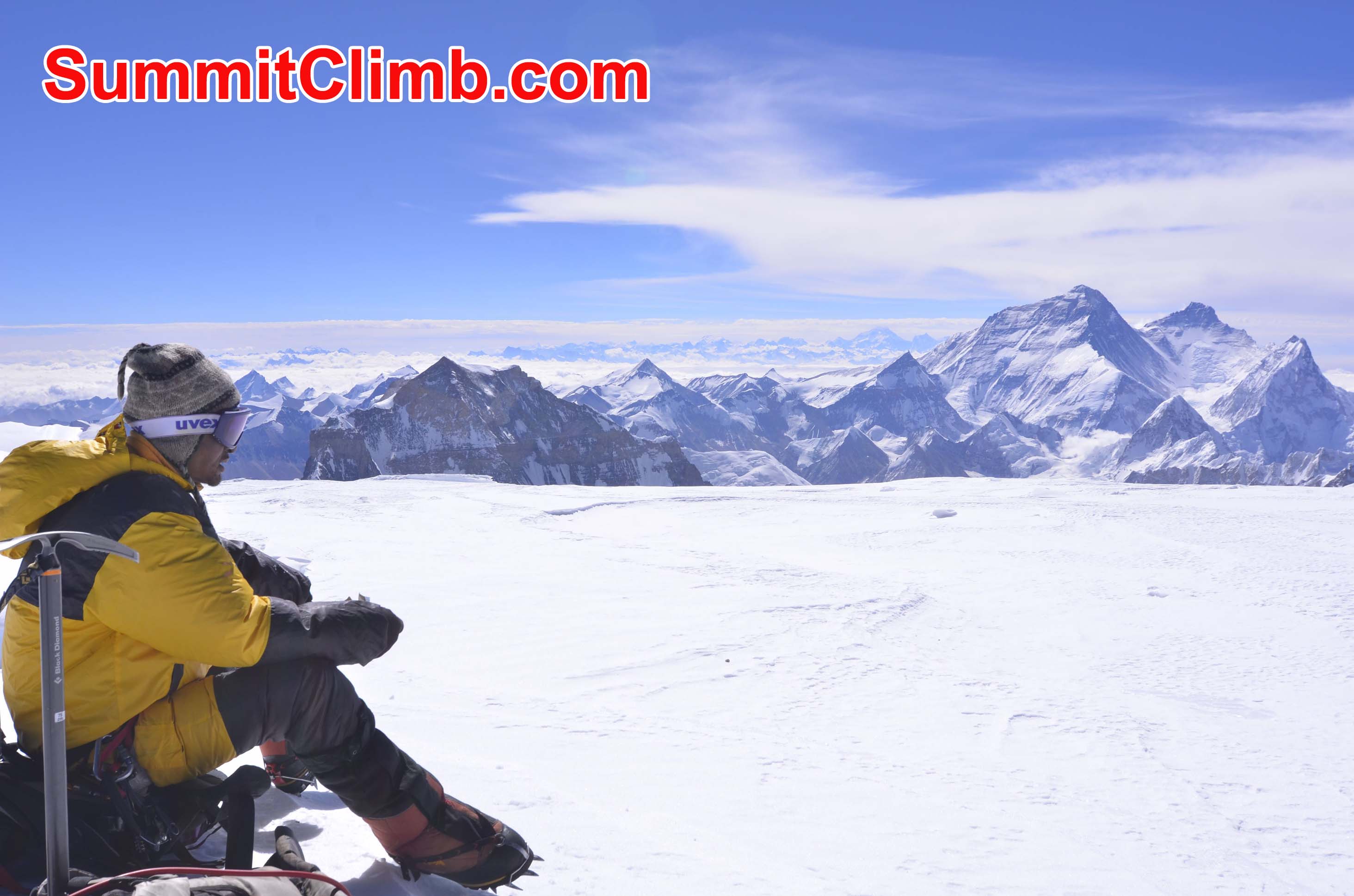 Pemba Sherpa on the summit 24 May. Dmitri Nichiporov photo