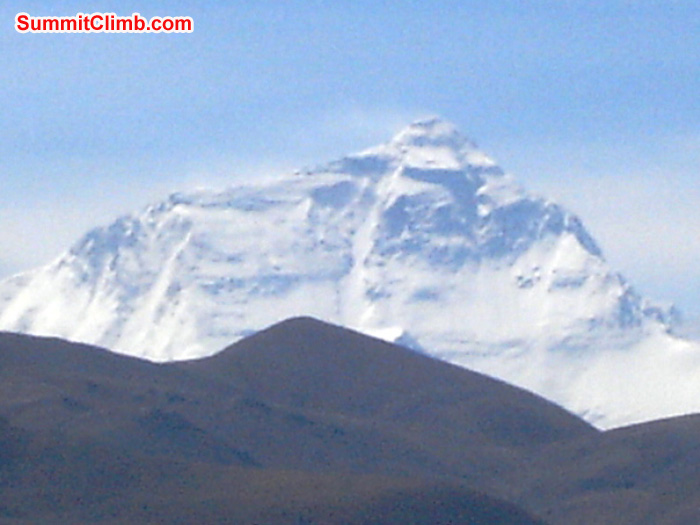 Everest seen from the Qomolangma viewpoint in Tingri. James Grieve Photo