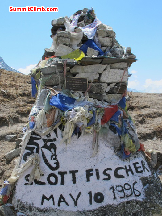 Memorial to Scott Fischer, may he R.I.P. The 1996 tragedy is in Anatoli Boukreev's 'The Climb' and Jon Krakauer's 'Into Thin Air'. Monika Witkowska Photo.