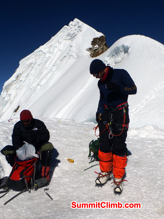 Thile and Andy getting ready for summit push for Lobuche. Photo Warwick Van Aardt