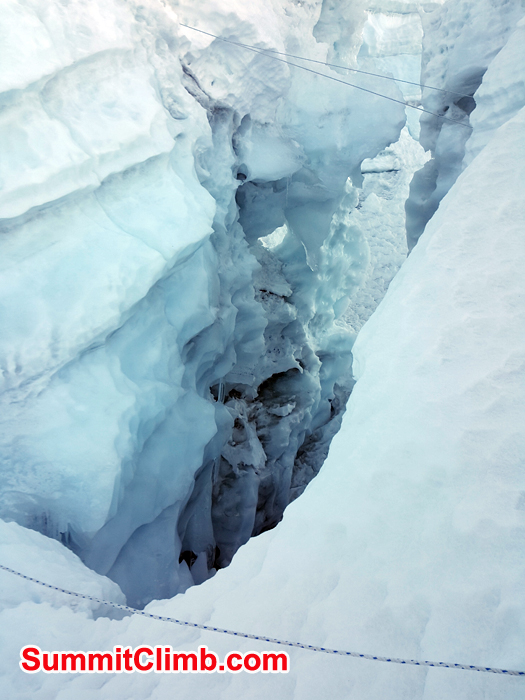 ice carvers in see while climbing Island peak. Photo Pedro Llanos