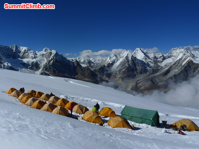 Our tents and dinning tents are in High camp. Photo Frank Seidel