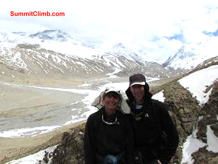 Deb and John on a hike high above Chinese Base Camp.Photo John Martersteck