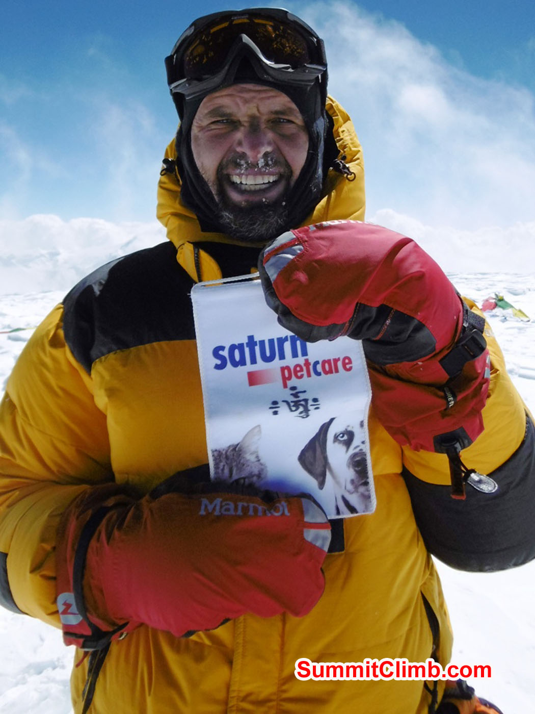 Christian on the summit. Stefan Simchen Photo